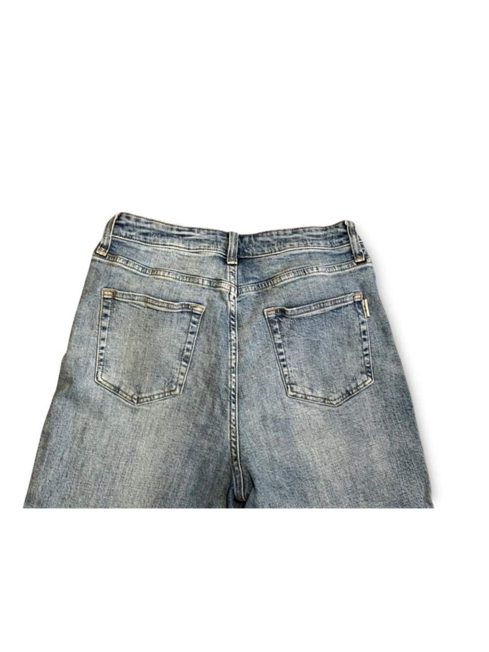 Oliver Logan Women’s High-Rise Wide-Leg Crop Raw Hem Light Wash Size 31 - Picture 5 of 9